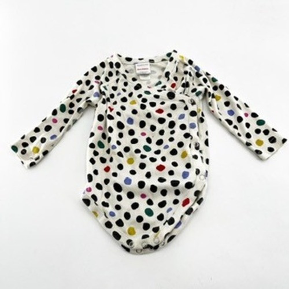 Hanna Andersson Baby Multi Color Polka Dot‎ Organic Cotton Wrap Bodysuit 12-18M